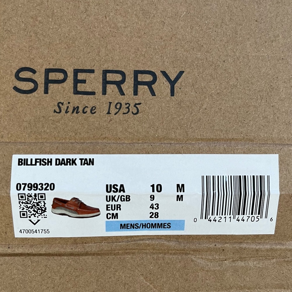 NEW SPERRY Billfish Boat Shoes - Dark Tan - Picture 11 of 13